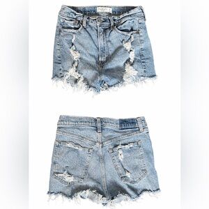 Abercrombie and Fitch The Mom Short High Rise Cutoff Jean Shorts Sz 27